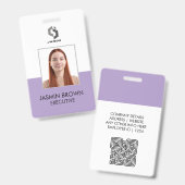 Badge de nom et carte de code QR personnalisé pour (Avant & arrière)