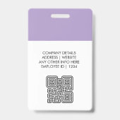 Badge de nom et carte de code QR personnalisé pour (Arrière)