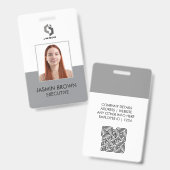 Badge de nom et carte de code QR personnalisé pour (Avant & arrière)