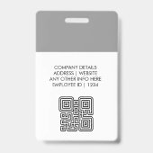 Badge de nom et carte de code QR personnalisé pour (Arrière)