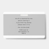 badge de nom et logo de l'employé (Arrière)