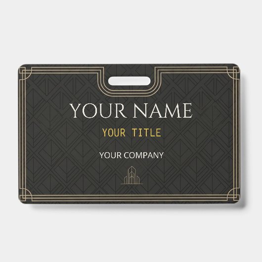 Badge de nom exécutif personnalisé | Étiquette d'e (Avant)