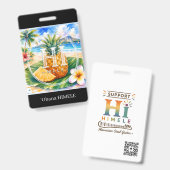 Badge de nom HIMELE ʻOhana Ananas (Avant & arrière)