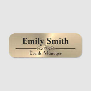 Badge de nom magnétique personnalisé Gold Design