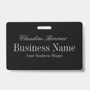 Badge de nom noir ou blanc réversible artisanat