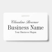 Badge de nom noir ou blanc réversible artisanat (Arrière)