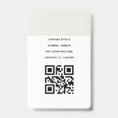 Badge de nom personnalisé avec code QR | Carte d'i (Arrière)