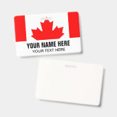 badge de nom personnalisé avec drapeau canadien (Avant & arrière)