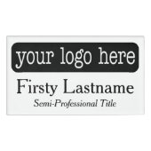 Badge de nom personnalisé avec logo horizontal - v (Devant)