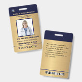 Badge de nom personnalisé avec photo et code-barre (Avant & arrière)