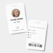 Badge de nom personnalisé avec photo, logo, code-b (Avant & arrière)