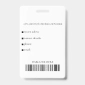 Badge de nom personnalisé avec photo, logo, code-b (Arrière)