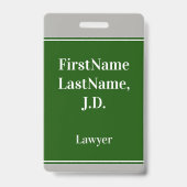 Badge de nom personnalisé pour avocat professionne (Arrière)