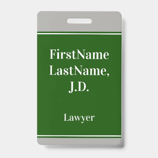 Badge de nom personnalisé pour avocat professionne (Avant)