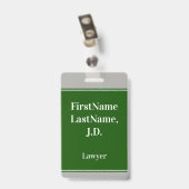 Badge de nom personnalisé pour avocat professionne (Arrière avec clip)