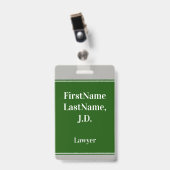 Badge de nom personnalisé pour avocat professionne (Avant avec clip)