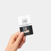 Badge de nom professionnel photo noir simple moder (Manuel / portable)