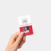 Badge de nom professionnel photo simple rouge mode (Manuel / portable)