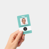 Badge de nom sarcelle clair avec photo ID (Manuel / portable)