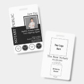 Badge de notaire de style classique avec QR (Avant & arrière)