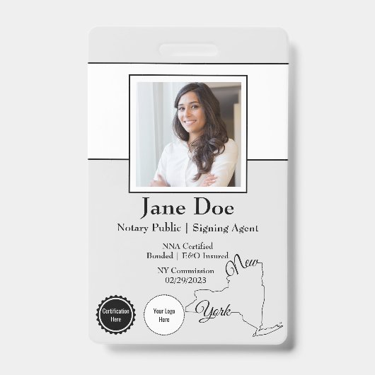 Badge de notaire public de l'État de New York avec (Avant)