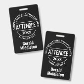 Badge de participant à la conférence (Avant & arrière)