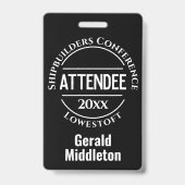 Badge de participant à la conférence (Arrière)