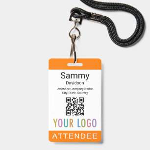 Badge de participant à l'événement Orange Code QR