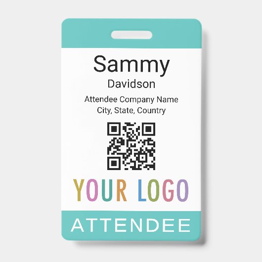 Badge de participant à un événement Code QR Logo B (Avant)