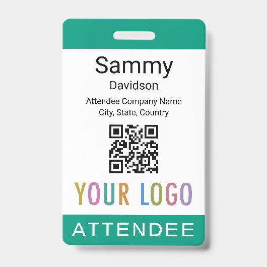 Badge de participant à un événement Code QR Logo V (Avant)