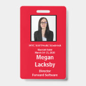 Badge de participant au séminaire rouge et blanc v (Arrière)