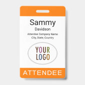 Badge de participant Orange Logo de l'événement Co (Avant)