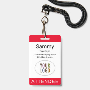Badge de participant rouge Logo de l'événement Lan