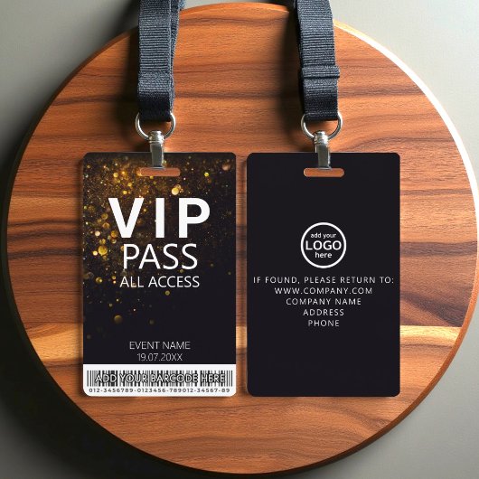 Badge de Parties scintillant VIP All Access person