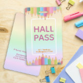 Badge de passage arc-en-ciel pastel pour enseignan