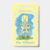 Badge de passage de salle de bain Caneton Jaune (Avant)