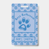 Badge de passage pour garçon avec empreintes de pa (Avant)