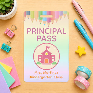 Badge de passage principal arc-en-ciel pastel pour