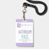 Badge de passage salle de bain violette professeur (Avant avec lanière)