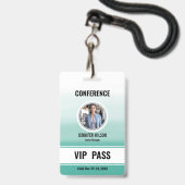 Badge de passe d'accès total VIP avec photo person (Avant avec lanière)