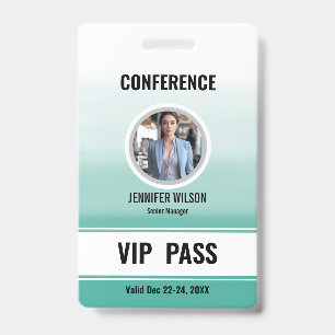 Badge de passe d'accès total VIP avec photo person
