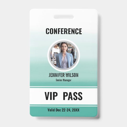Badge de passe d'accès total VIP avec photo person (Avant)