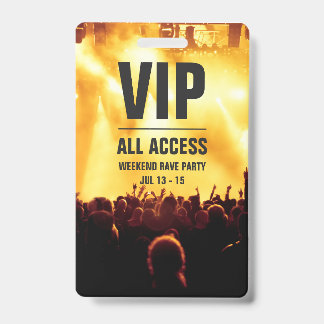 Badge de passe de concert VIP tout accès personnal