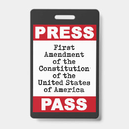 Badge de passe de presse du premier amendement