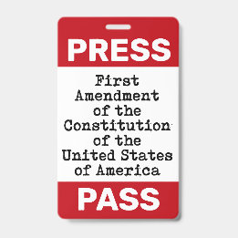 Badge de passe de presse du premier amendement