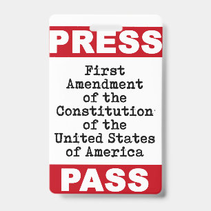 Badge de passe de presse du premier amendement