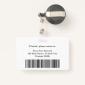 Badge de passe de presse gris foncé et blanc (Back with Retractable)