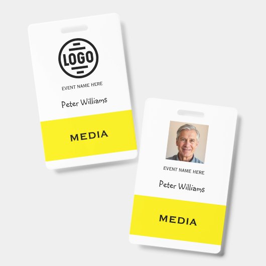 Badge de passe d'identification photo pour les méd (Avant & arrière)