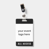 Badge de passe événementiel tout accès (Avant avec clip)