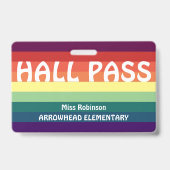 Badge de passe Rainbow Stripes Hall pour les ensei (Arrière)